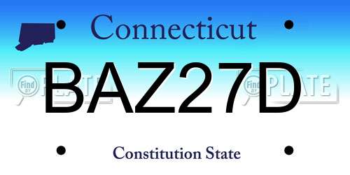 BAZ27D Connecticut License Plate