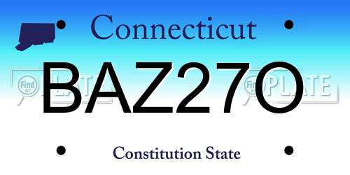 BAZ27O Connecticut License Plate