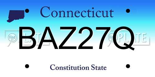 BAZ27Q Connecticut License Plate