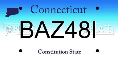BAZ48I Connecticut License Plate