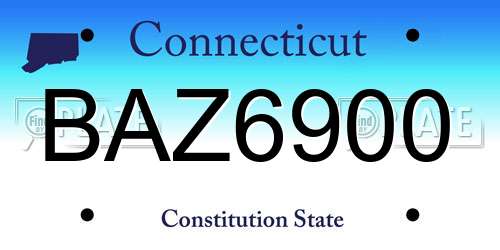 BAZ6900 Connecticut License Plate