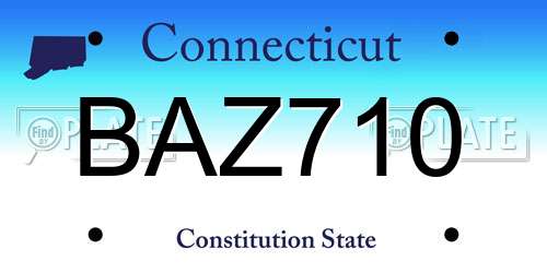 BAZ710 Connecticut License Plate