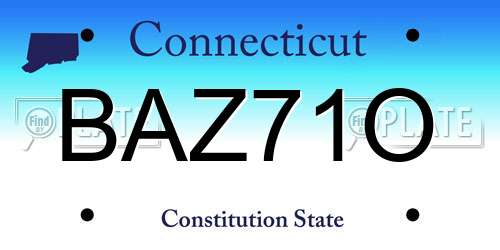 BAZ71O Connecticut License Plate