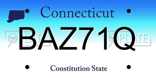 BAZ71Q Connecticut License Plate
