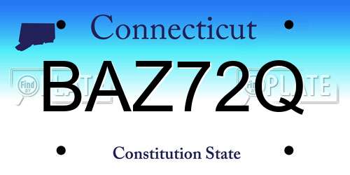 BAZ72Q Connecticut License Plate