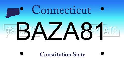 BAZA81 Connecticut License Plate