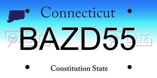 BAZD55 Connecticut License Plate