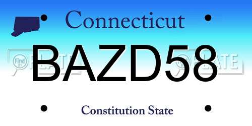 BAZD58 Connecticut License Plate