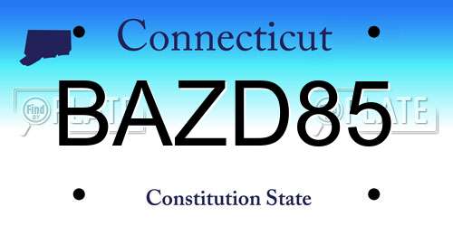 BAZD85 Connecticut License Plate