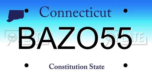 BAZO55 Connecticut License Plate