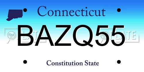 BAZQ55 Connecticut License Plate