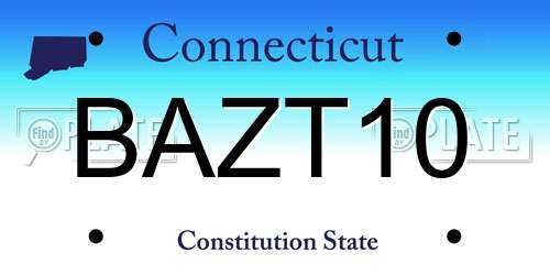 BAZT10 Connecticut License Plate