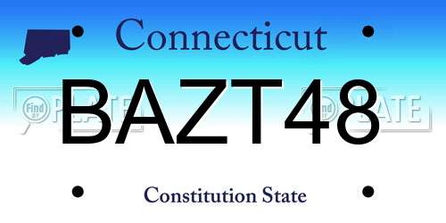 BAZT48 Connecticut License Plate