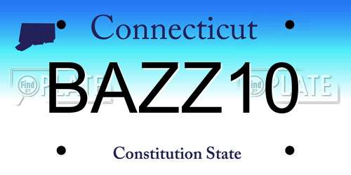BAZZ10 Connecticut License Plate