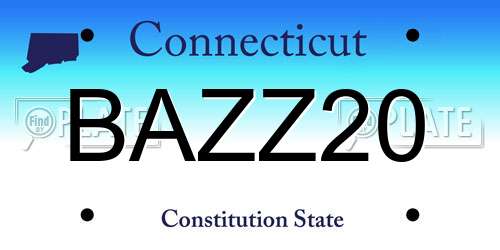 BAZZ20 Connecticut License Plate