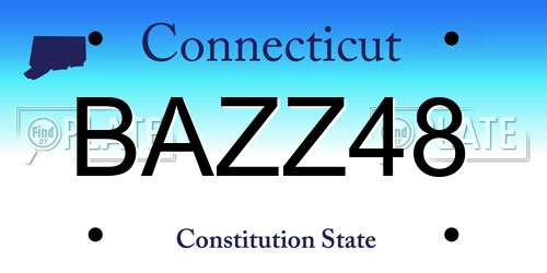 BAZZ48 Connecticut License Plate