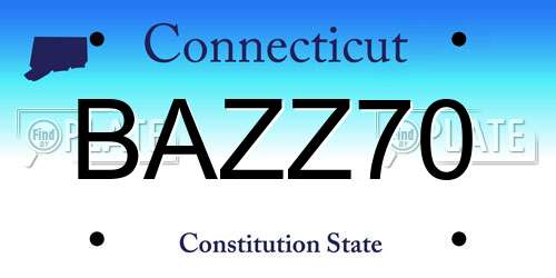 BAZZ70 Connecticut License Plate