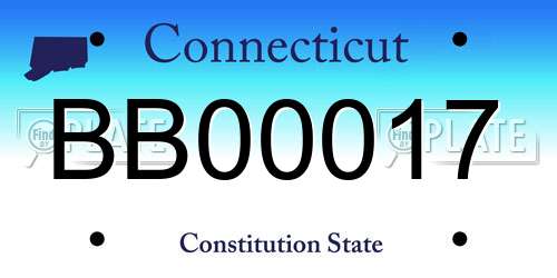 BB00017 Connecticut License Plate