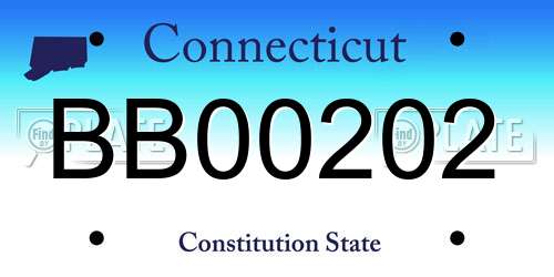 BB00202 Connecticut License Plate