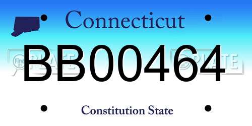BB00464 Connecticut License Plate