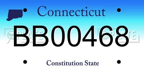 BB00468 Connecticut License Plate