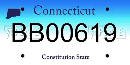 BB00619 Connecticut License Plate
