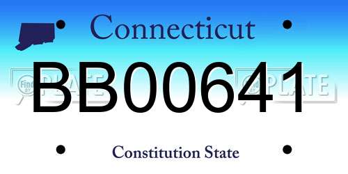 BB00641 Connecticut License Plate