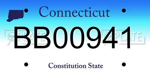 BB00941 Connecticut License Plate