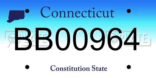 BB00964 Connecticut License Plate
