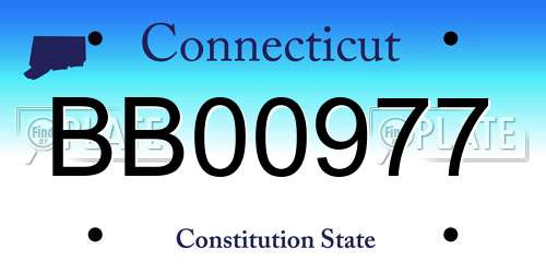 BB00977 Connecticut License Plate