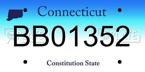 BB01352 Connecticut License Plate