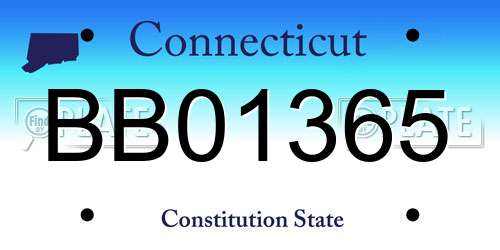 BB01365 Connecticut License Plate