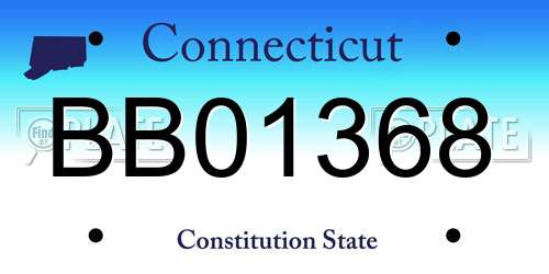BB01368 Connecticut License Plate