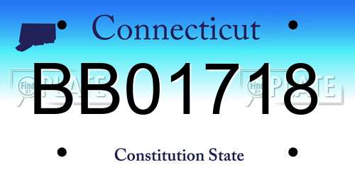 BB01718 Connecticut License Plate