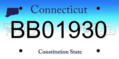BB01930 Connecticut License Plate