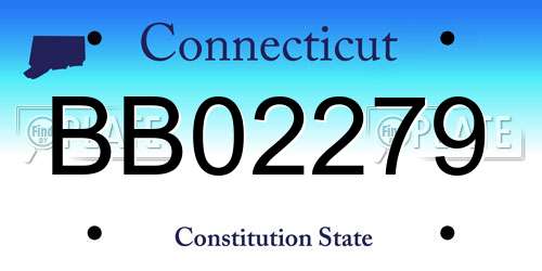 BB02279 Connecticut License Plate