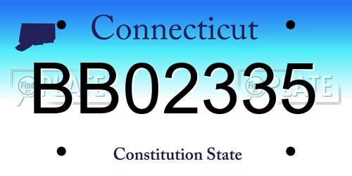 BB02335 Connecticut License Plate