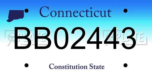 BB02443 Connecticut License Plate