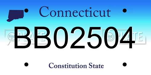 BB02504 Connecticut License Plate