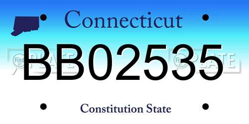 BB02535 Connecticut License Plate