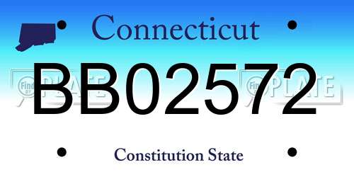 BB02572 Connecticut License Plate
