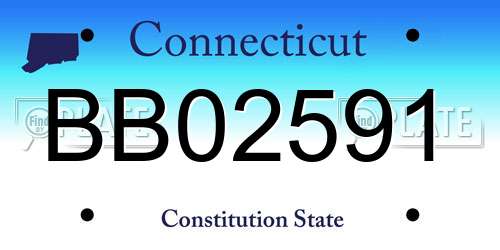 BB02591 Connecticut License Plate
