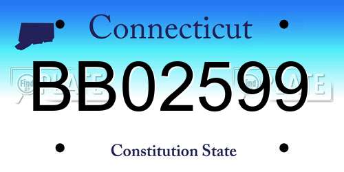 BB02599 Connecticut License Plate