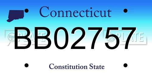 BB02757 Connecticut License Plate