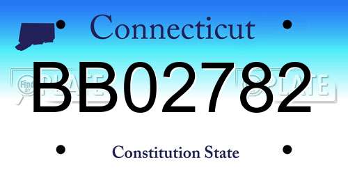 BB02782 Connecticut License Plate