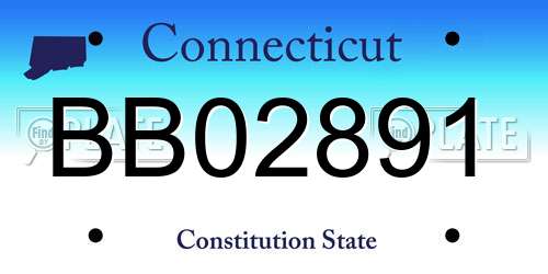 BB02891 Connecticut License Plate