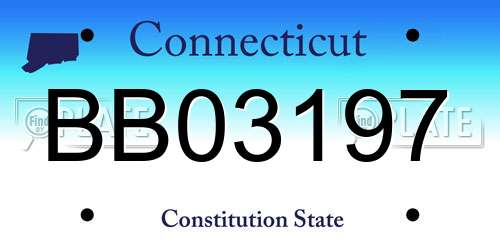 BB03197 Connecticut License Plate