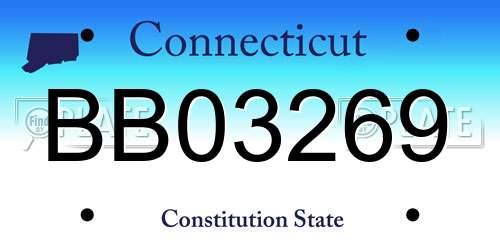 BB03269 Connecticut License Plate