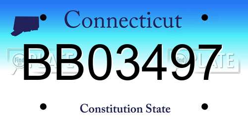 BB03497 Connecticut License Plate