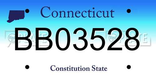 BB03528 Connecticut License Plate
